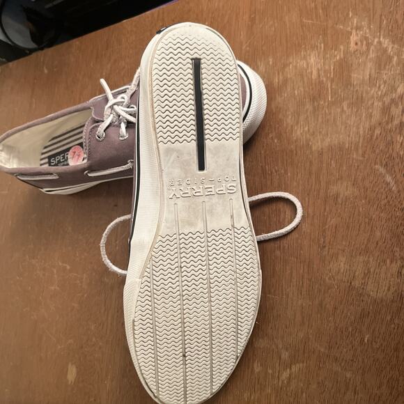 Sperry Top Sider 2-Eye Boat Shoes Lace Up Canvas grey Mens 10 - Picture 3 of 4